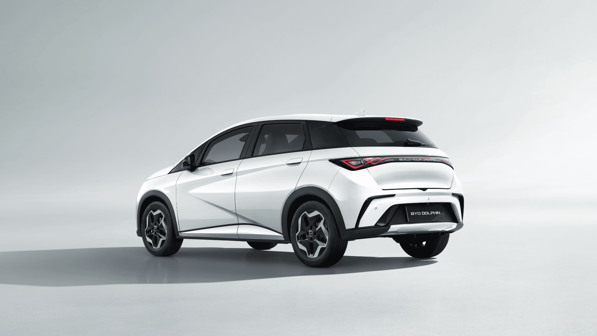 BYD Dolphin 2025 rear three-quarter view