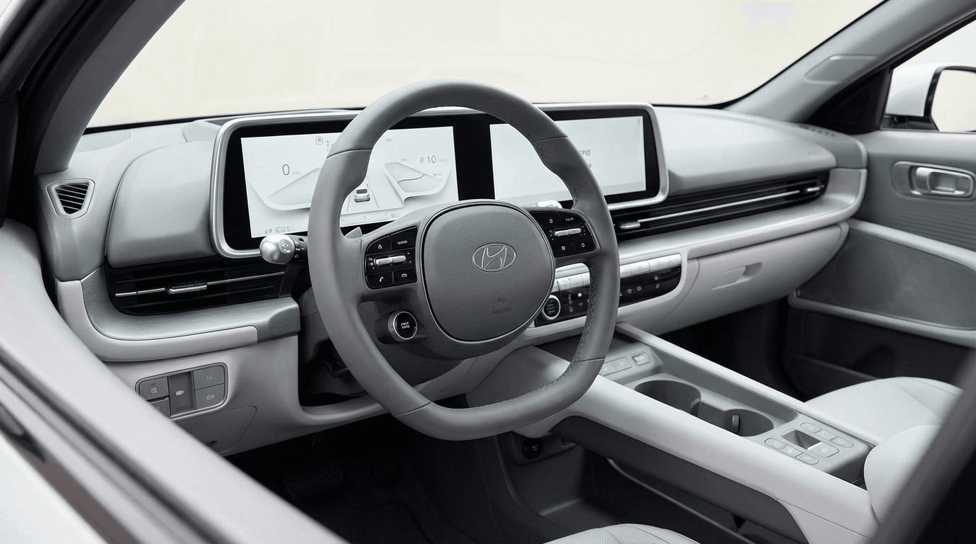 Hyundai Ioniq 6 minimalist interior and dashboard