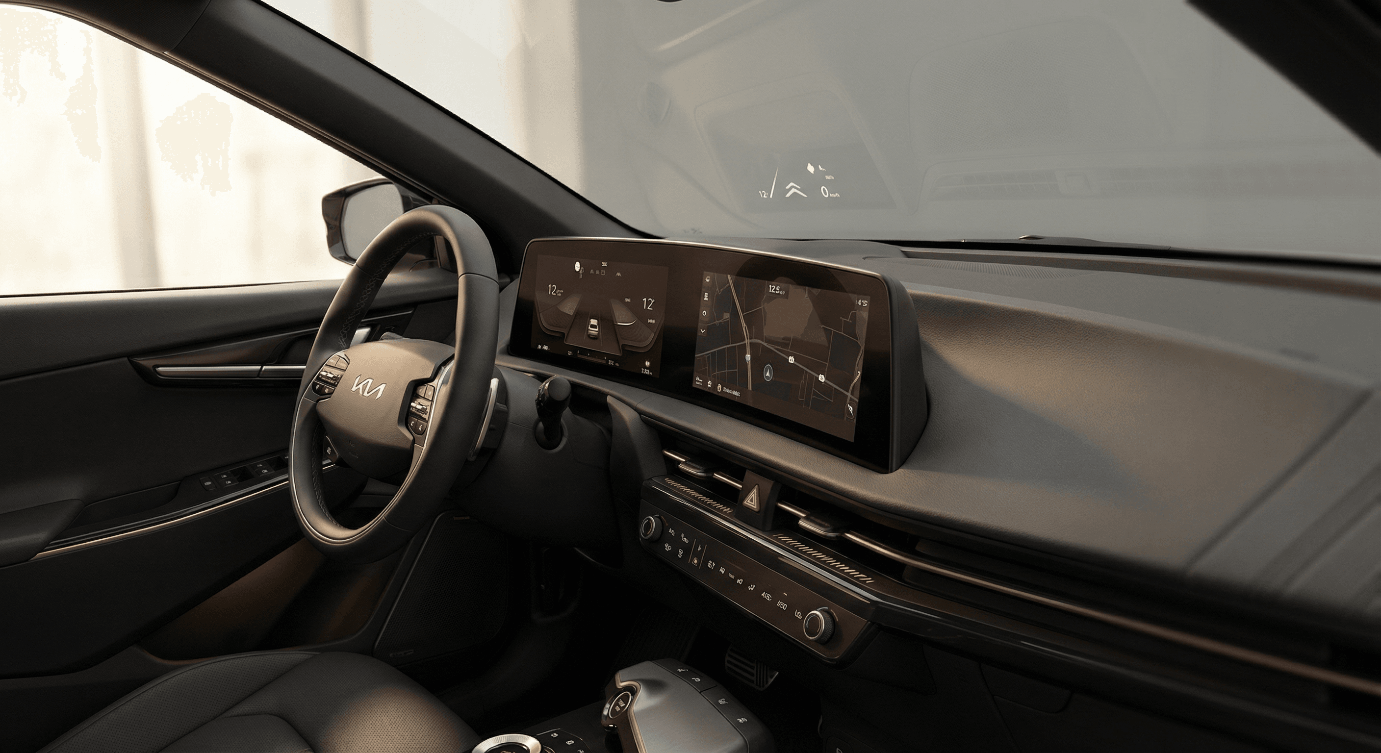 2025 Kia EV6 facelift interior curved display dashboard