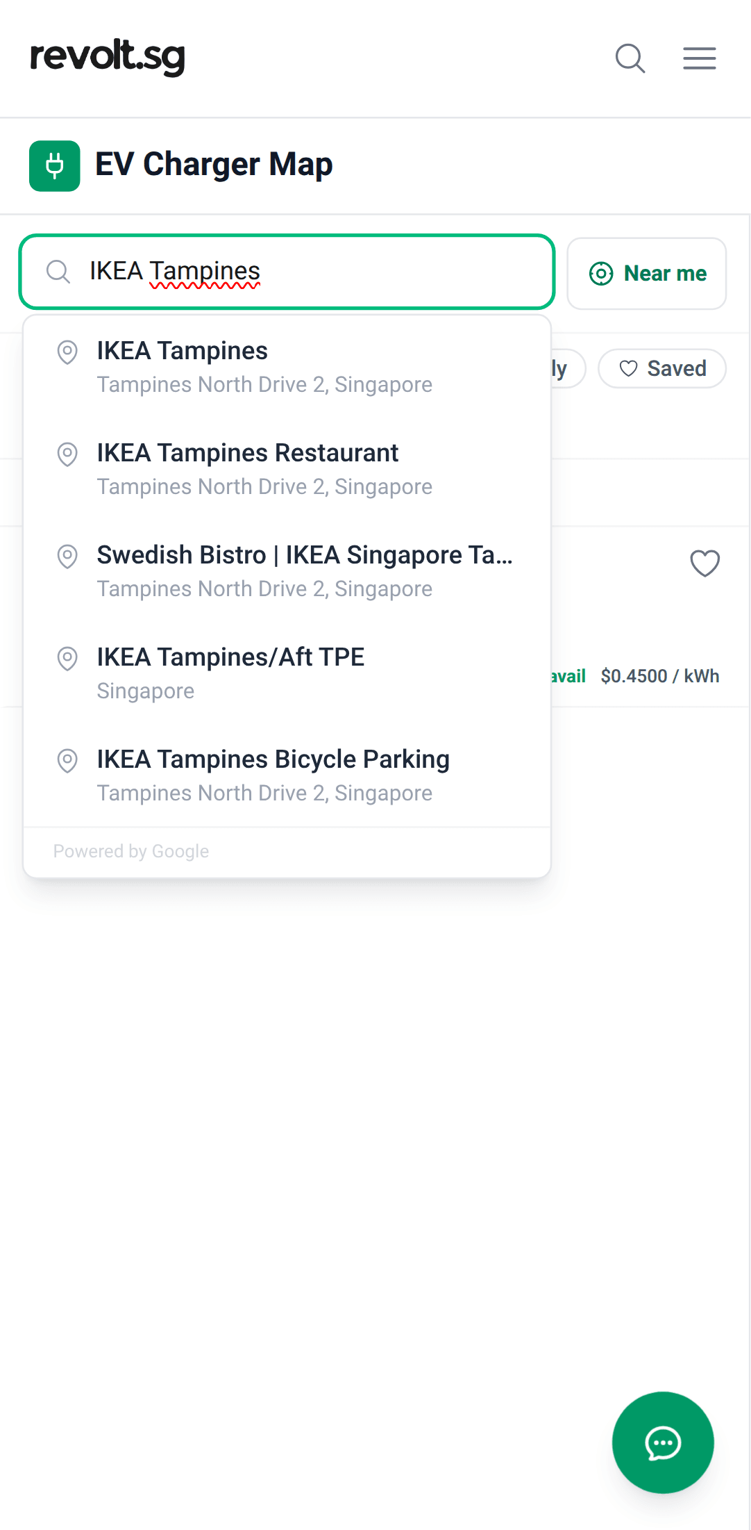 Searching IKEA Tampines with autocomplete suggestions