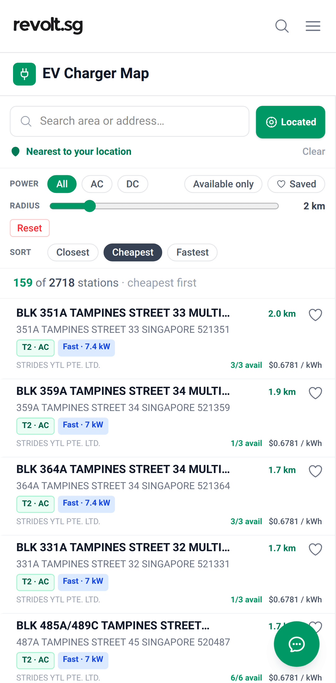 The list re-sorted cheapest first