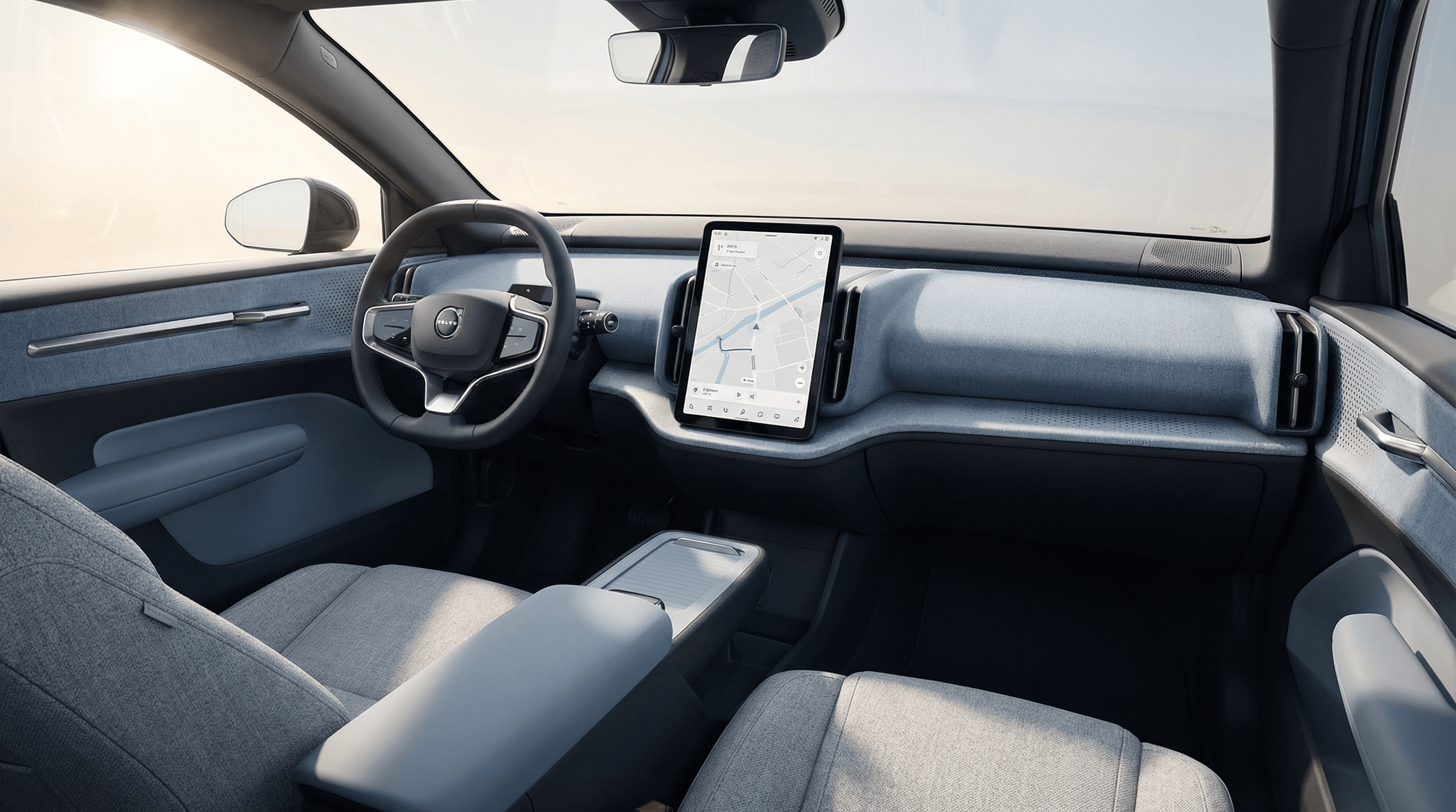 Volvo EX30 2025 interior 12-inch screen and Harman Kardon soundbar